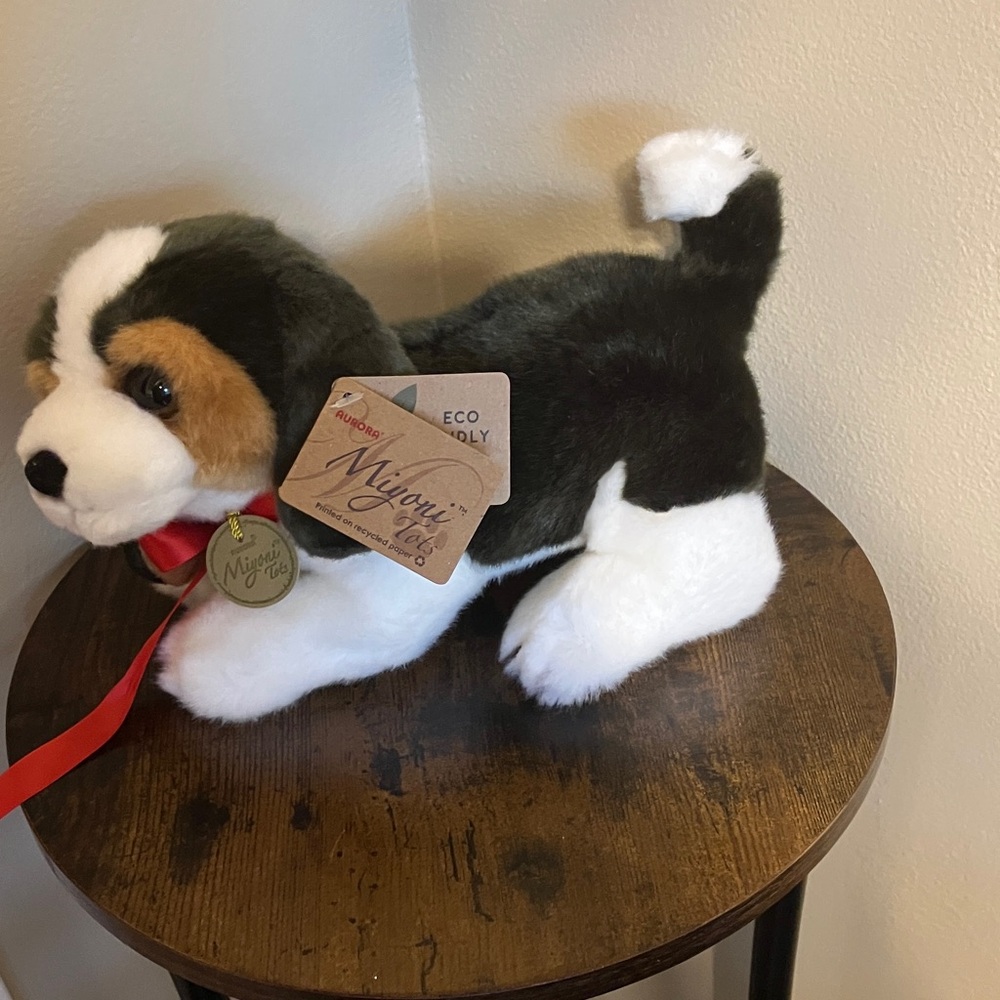 Brown and White Plush Puppy Stuffed Animal
